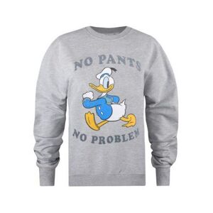 Disney Womens/Ladies No Pants Donald Duck Crew Neck Sweatshirt Stone L