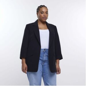 River Island Womens Blazer Plus Black Edge To Casual Viscose - Size 22 Uk