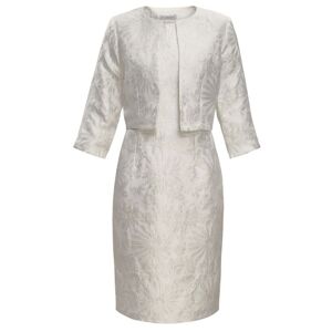 Gina Bacconi Womens Emeline Jacquard Sheath Dress And Bolero - Silver - Size 10 Uk