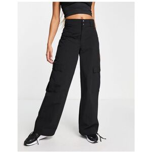 Asos Edition Womens 4505 Oversized Utlity Trouser In Crinkle With Pockets-Black - Size 6 Uk