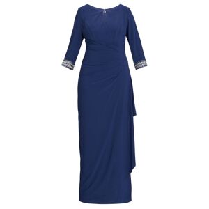 Gina Bacconi Womens Long Jersey A-Line Dress With Keyhole Cutout Neckline & Embellishment Detail - Blue - Size 16 Uk