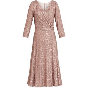 Gina Bacconi Womens Libbie Midi A-Line Sequin Dress - Copper - Size 18 Uk