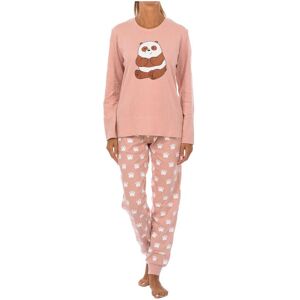 Kisses&love Womens Brown Bear Winter Pajamas - Pink - Size Medium