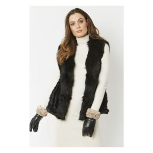 Jayley Womens Cashmere Blend Faux Fur Gilet - Black - One Size