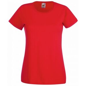 Fruit Of The Loom Ladies/womens Lady-Fit Valueweight Short Sleeve T-Shirt (Pack Of 5) (Red) Cotton - Size X-Small