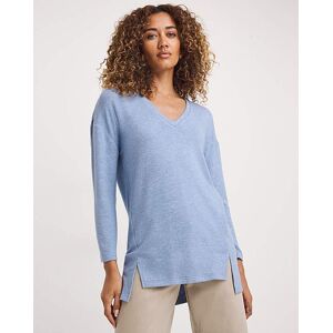 JD Williams Soft Touch Split Hem V-Neck Tunic SKY Blue 8 female