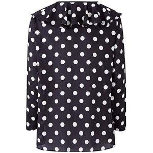 Simply Mono Spot Frill Tie Kimono Top Black/White 14