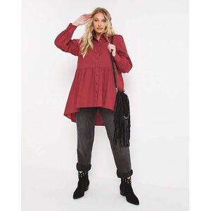 Simply Be Red Dipped Back Smock Shirt Brick Red 10 Female