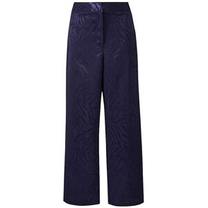 Simply Be Navy Jacquard Zebra Wide Leg Trousers Navy 12 Female