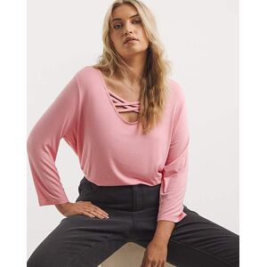 Simply Be Pink Criss Cross Longline Top Pink 14 Female