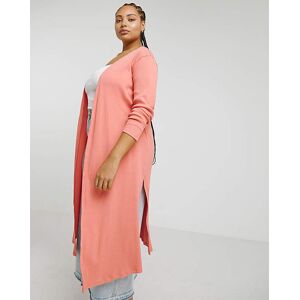 Simply Be Ribbed Longline Cardigan Blush 24 Female