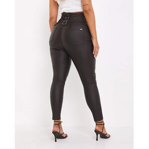 Simply Be Corset Booty Shaper Coated Skinny Jeans Black 24r Female