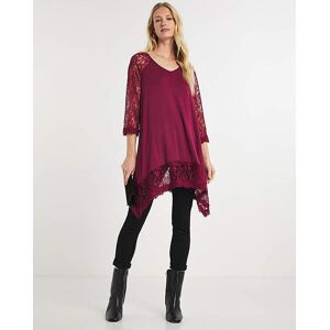 Julipa Lace Sleeve Top Wine 14 female