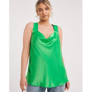 Simply Be Green Satin Cowl Neck Cami Green 26 Female