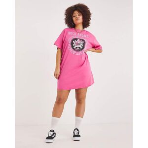 Simply Be Pink Rock Graphic T-Shirt Dress Pink 10 Female