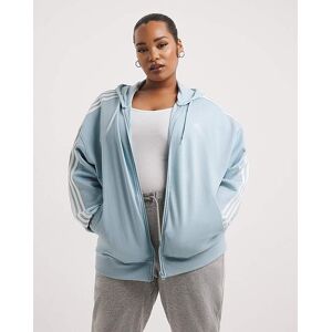 Adidas 3 Stripes Fleece Full Zip Hoodie Blue S8/10 Female