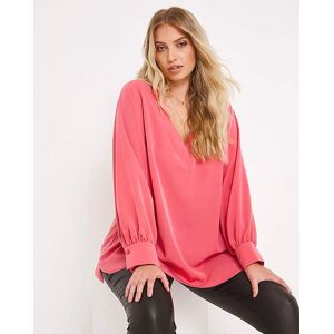 Simply Be V Neck Longline Tunic Coral 10 Female