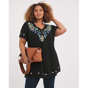 Joe Browns Embroidered Floral Tunic Black 12 female