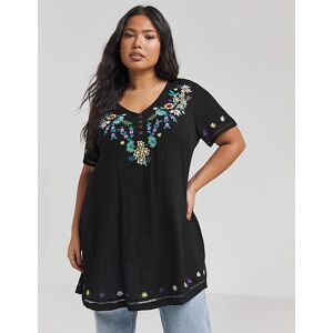 Joe Browns Embroidered Floral Tunic Black 14 Female