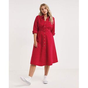 Joe Browns The Erin Midi Shirt Dress Red 12 Female