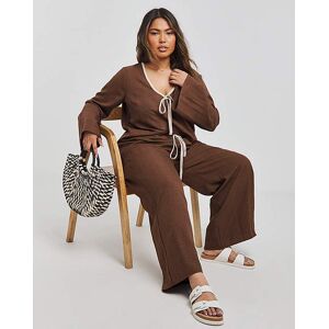 Simply Be Relaxed Wide Leg Trousers Chocolate 32 Female