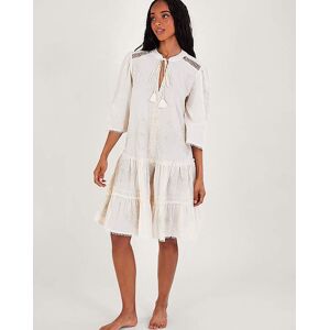 Monsoon Penny Embroidered Kaftan Ivory S 8/10