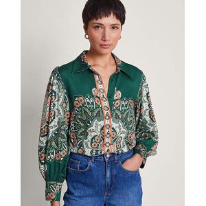 Monsoon Lumi Print Blouse Green S 8/10 Female