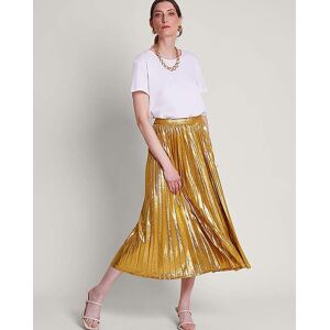 Monsoon Mia Pleated Skirt Pale Gold L 16/18