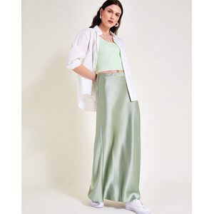 Monsoon Sofia Satin Maxi Skirt Sage S 8/10