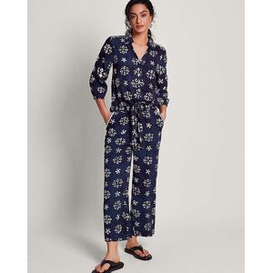 Monsoon Loretta Batik Trousers Navy S 8/10 Female