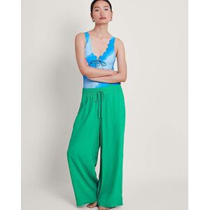 Monsoon Lana Wide Leg Trousers Green L 16/18 Female