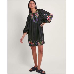 Monsoon Winny Embroidered Tunic Dress Black M 12/14