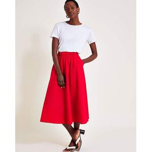 Monsoon Rachel Poplin Skirt Red L 16/18 Female