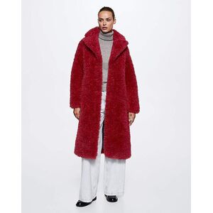 Mango Eureka Fur Boucle Coat Red 8 Female