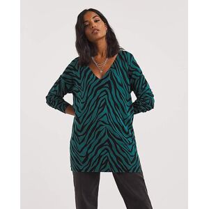 Capsule Slouchy V Neck Tunic Animal Green/Black 8/10 female