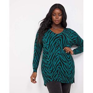 Capsule Slouchy V Neck Tunic Animal Green/black 8/10 Female