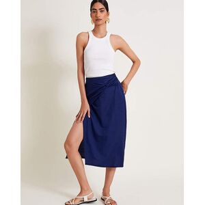 Monsoon Winnie Wrap Midi Skirt Dark Blue M