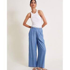 Monsoon Peri Wide Leg Trousers Denim Blue L Female