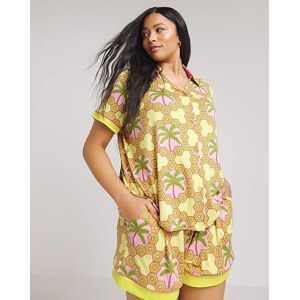 Chelsea Peers Palm Print Short Pj Set Lime 24 Female