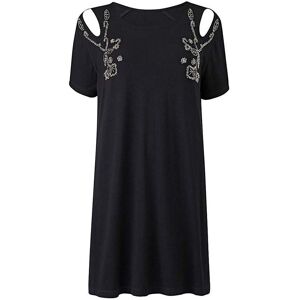 Simply Be Embellished Cut Out Shoulder Black 12 Female