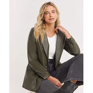 Simply Be Khaki Pu Blazer Khaki 26 Female