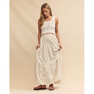 Nobody's Child Cream Linen-blend Skirt White 16