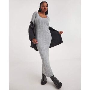 Simply Be Grey Scoop Neck Rib Maxi Dress Grey 18 Female