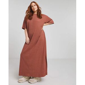 Simply Be Terracotta Ribbed Maxi T-Shirt Dress Terracotta 32 Female