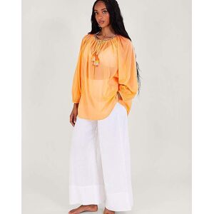 Monsoon Amy Tie Neck Top Orange L 16/18 Female