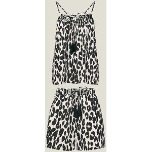 Accessorize Leopard Vest Pyjama Set Black Medium female