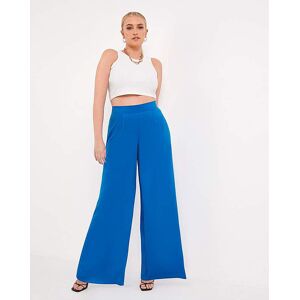 Simply Be Wide Leg Satin Trousers Cobalt 12 Female