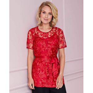 Nightingales Red Embroidered Top RED 12 female