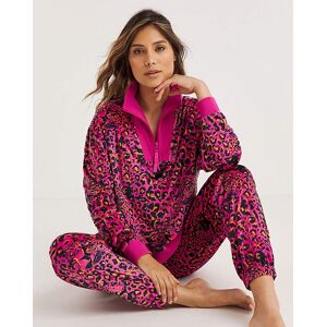 Chelsea Peers Velour Leopard PJ Set Pink Print 28 female