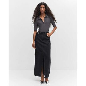 Mango Aida Denim Maxi Skirt Black S Female